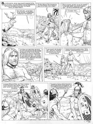 une page d'une bande dessinée représentant un homme en armure