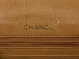 a close up of a chanel purse with a chain on it