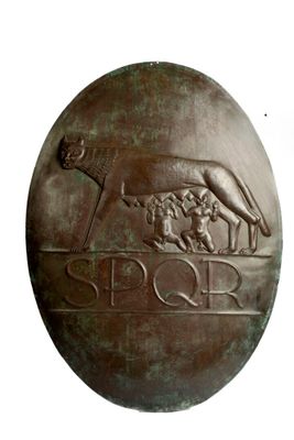 Plaque ovale en bronze de forme ovale à patine médaille figu… - Photo 1