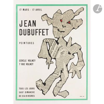 jean dubbuffet print poster for the exhibition of jean dubbuffet ' s paintings