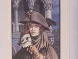 une photo d'un livre sur laquelle figure une femme tenant un masque