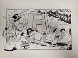 an image of a cartoon of a group of people in front of a car