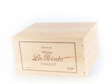 the wooden box is empty and ready to be filled with wine