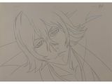 a drawing of a man with long hair and a scarf
