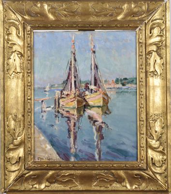 Joseph MEISSONNIER (1864-1943) : Les deux voiliers sur le ca… - Photo 1