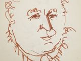 an image of a drawing of a man ' s face on a piece of paper