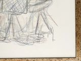 a drawing of a man sitting on a chair