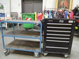 a picture of a tool cart in a garage