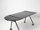 an image of a black table with two legs and a black top