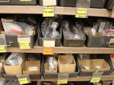 many boxes of items on the shelves in the store