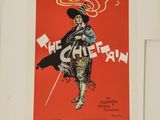 an old movie poster of a man with a sword and a hat