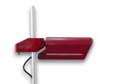 an image of a close up of a red lamp on a white background