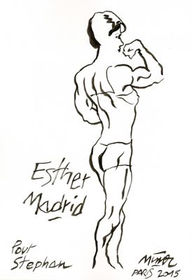un dessin en noir et blanc représentant un homme en train de boire à la bouteille