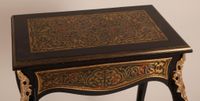 Table volante en bois noirci et marqueterie de type Boulle e… (photo 5)