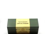 a green box with a gold label on it