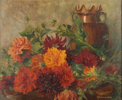 Robineau (XXe siècle) Nature morte aux fleurs