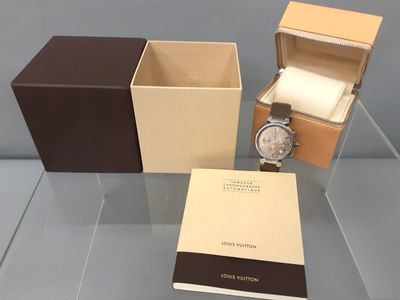 Louis VUITTON : montre "TAMBOUR" chronographe automatic avec…