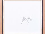 framed photograph of a drawing of a spider on a sheet of paper
