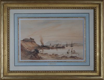 une image d'une image d'une peinture d'un bateau dans l'eau