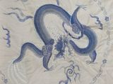 an image of a blue and white dragon on a sheet