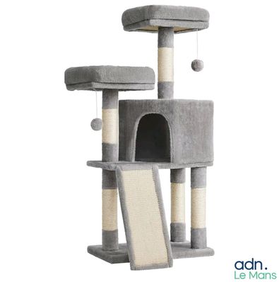 a close up of a cat tree on a white background