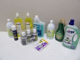 many different types of cleaning products on the table