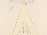 an image of a drawing of a person standing in front of a building