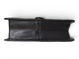 black leather wallet on white background with clipping for money