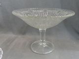 a glass bowl that is sitting on a table