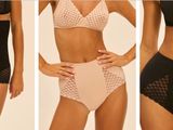 trois photos différentes d'une femme en bikini et en culotte