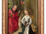 an image of a painting of a man and a woman with a child