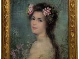 portrait d'une jeune fille avec des fleurs dans les cheveux