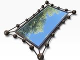 une image d'un miroir dans lequel se reflètent des arbres