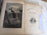 an open book on a bed with a picture of a cow