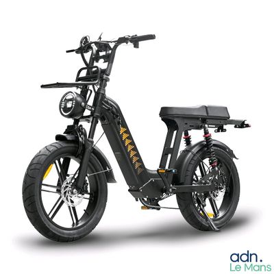 une image d'un scooter électrique noir sur fond blanc