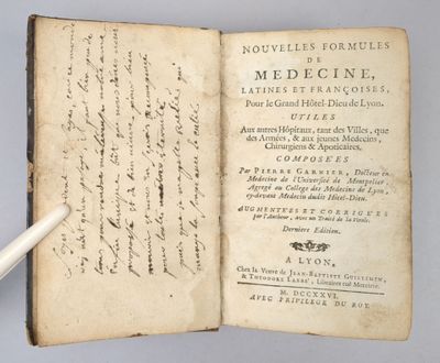 GARNIER (Pierre) : Nouvelles formules de Médecine pour l'Hôt…
