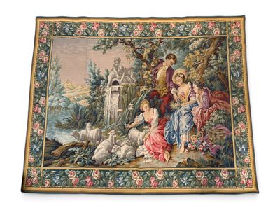 une image représentant une tapisserie sur laquelle figurent des enfants et des animaux