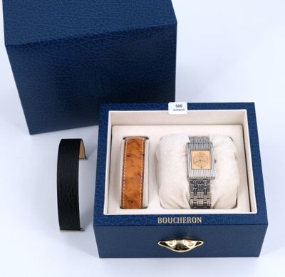 BOUCHERON. Montre bracelet rectangulaire modèle "Reflet" en …