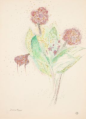 une image représentant un dessin de fleur parsemée de points