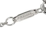 silver plated key chain with an oval clasp on a white background