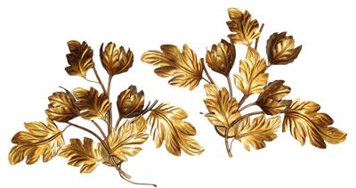 gold leaf wall decor on a white background