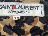 saint laurent leopard print dress with black and gold trim