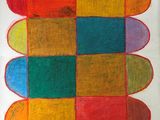 dessin représentant une œuvre d'art multicolore sur une feuille de papier