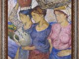 an image of a painting of three women holding a vase