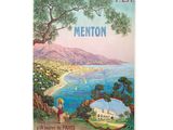 affiche de voyage vintage représentant Menton, en France