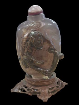 CHINE Flacon tabatière en agate