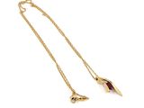 gold plated necklace with a purple stone pendant and a gold chain