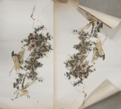 a picture of an open book with a picture of birds on it