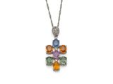 an image of a necklace with multi colored stones on it