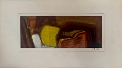une image représentant un tableau où l'on voit une chaise jaune dans une pièce